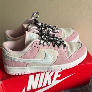 Nike Dunk Pink and White Sneakers Classic Low-Top Design